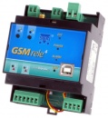 GSM RELE 4 - DIN (datalogger, SD card, 2tepl, 2DIn, 2DOut, nap. 230V)